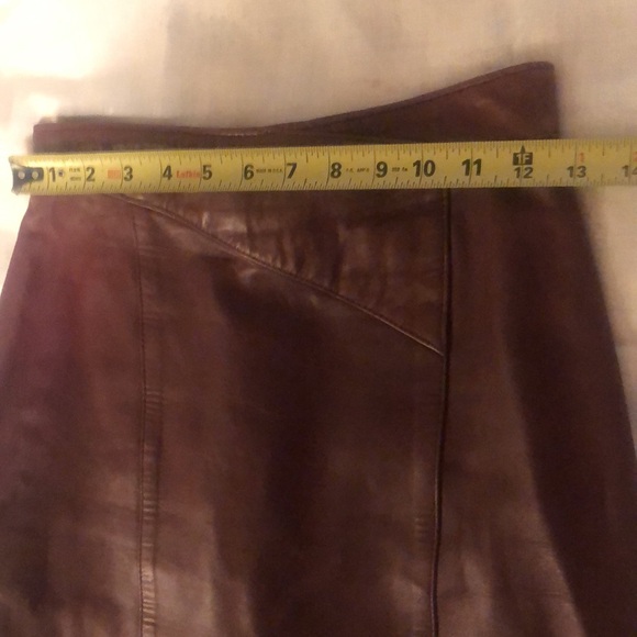 Vintage Brown Leather Pencil Skirt 6 - Picture 13 of 13